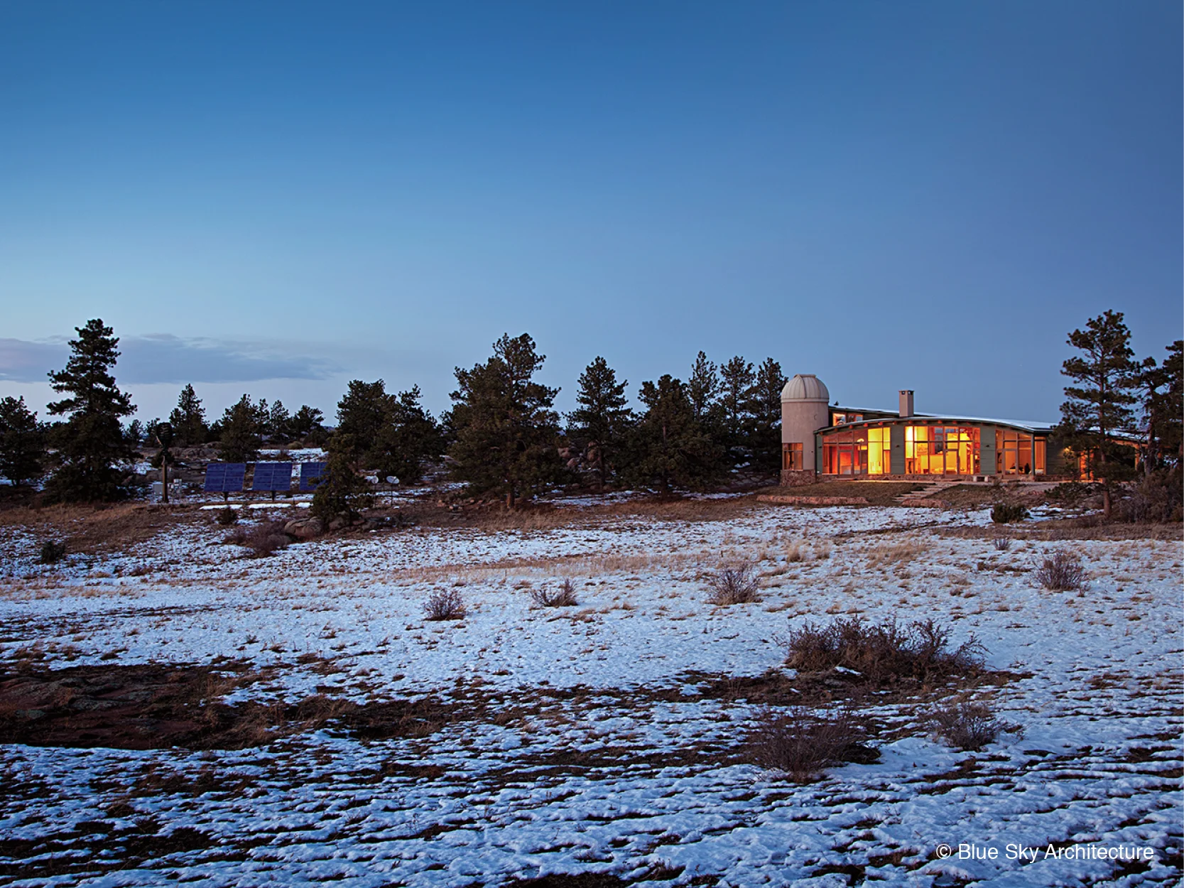 Custom Residential Desert Architecture at Night