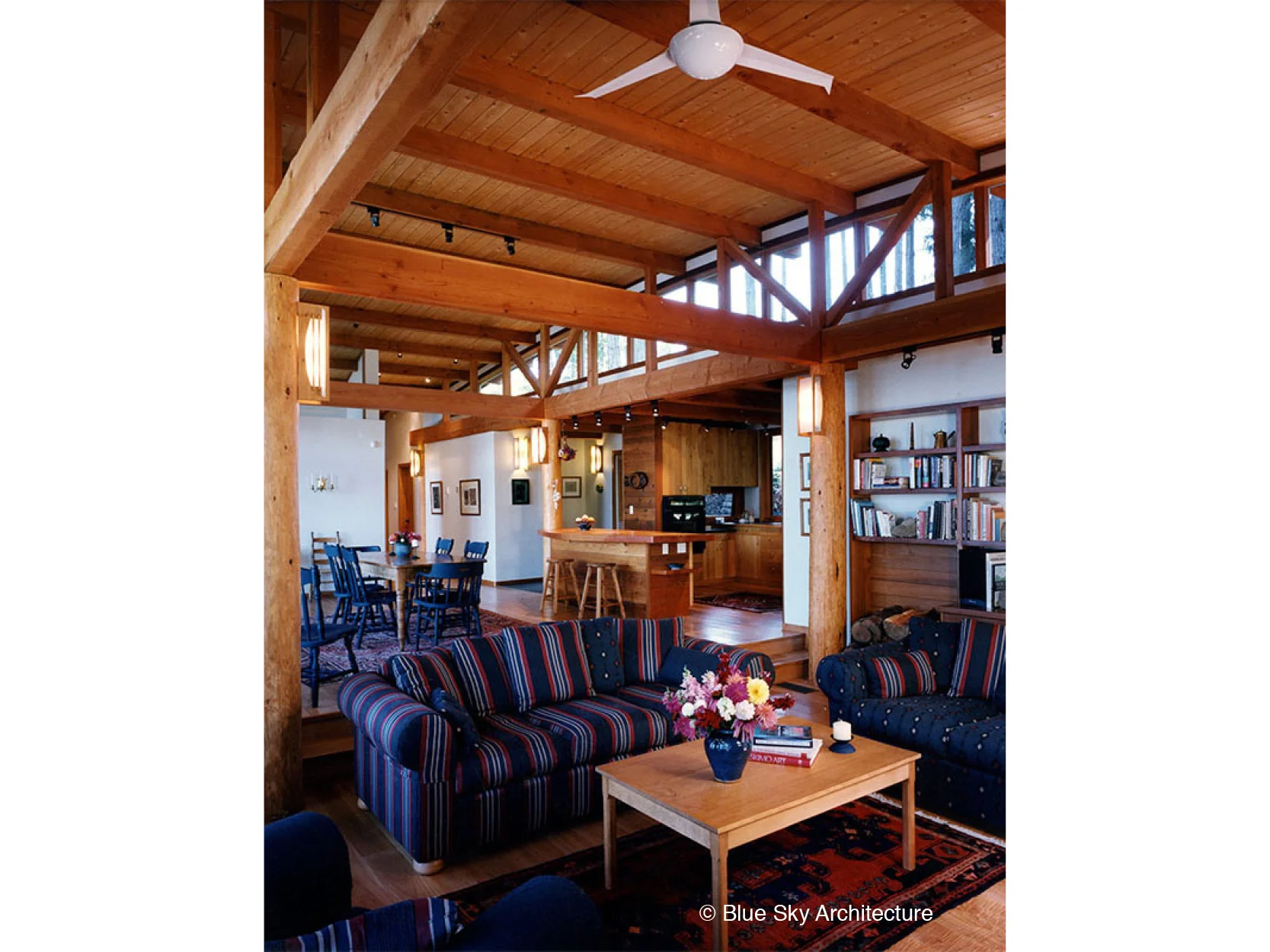 Heavy Timber Interior Design with Open Floor Plan