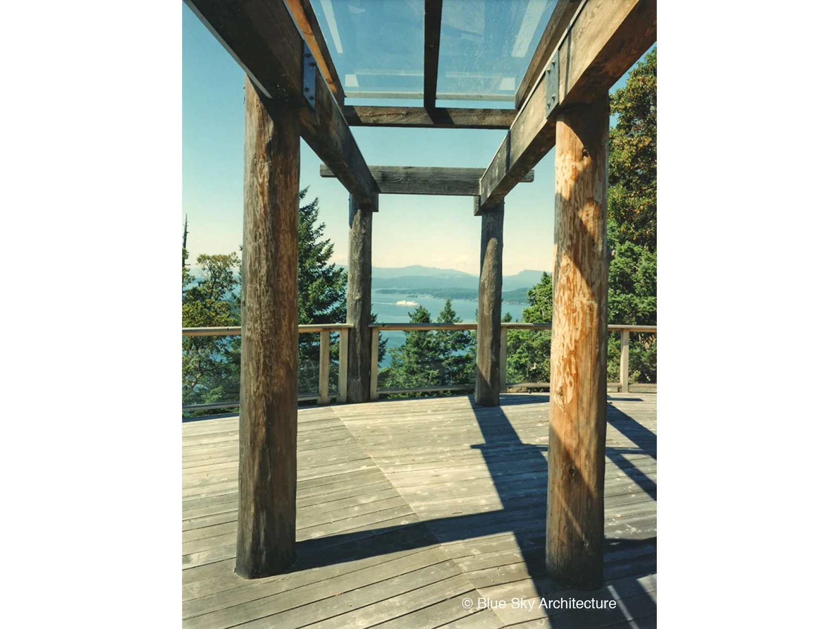 Exterior Terrace with Natural Log Columns