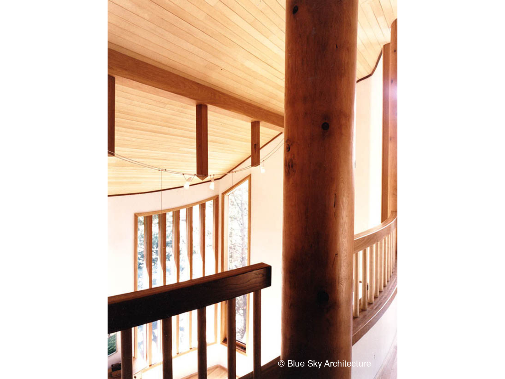 Heavy Timber Mezzanine with Fir Ceiling