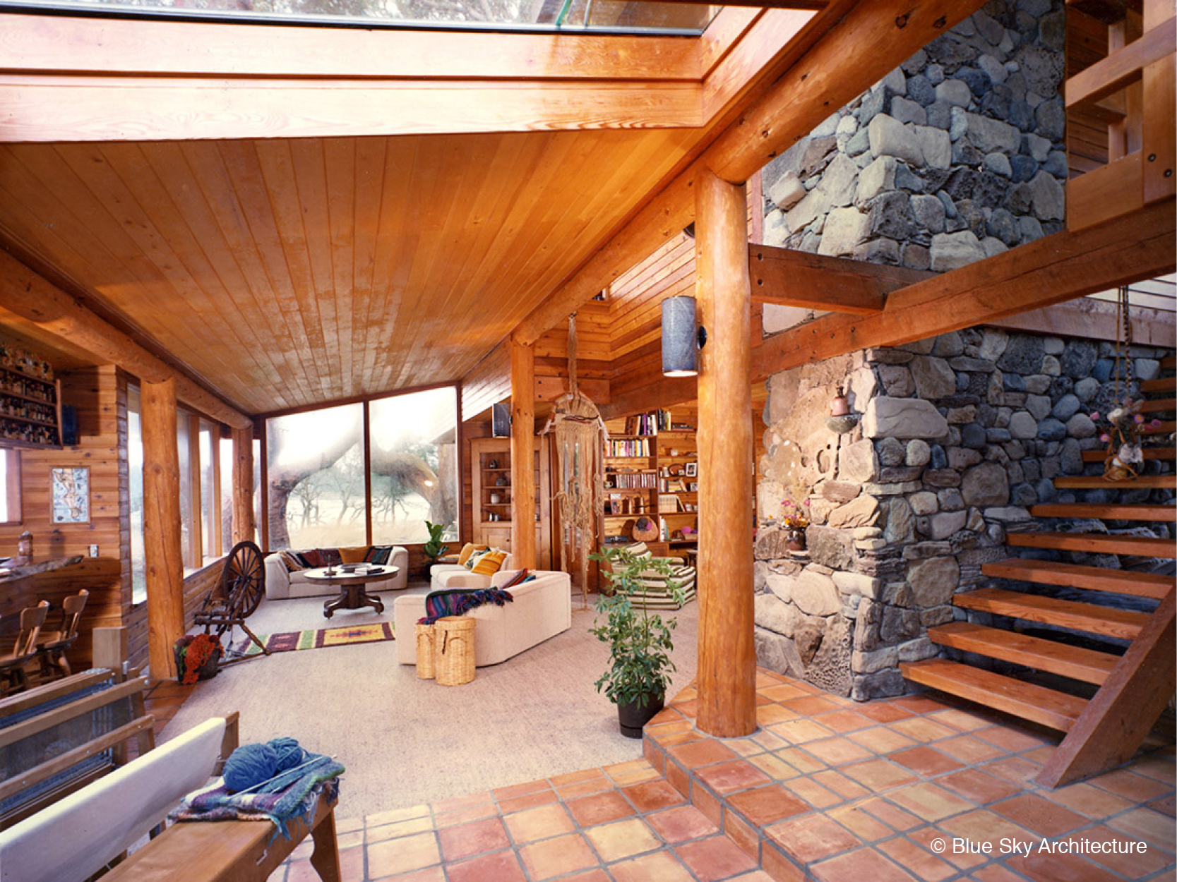 Custom Residence wtih Heavy Timber and Interior Stone Cladding