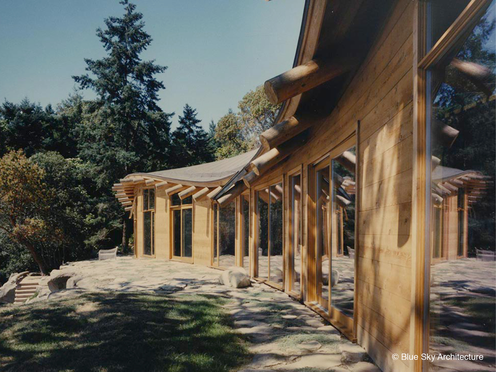 Heavy Timber Construction with Natural Log Rafters