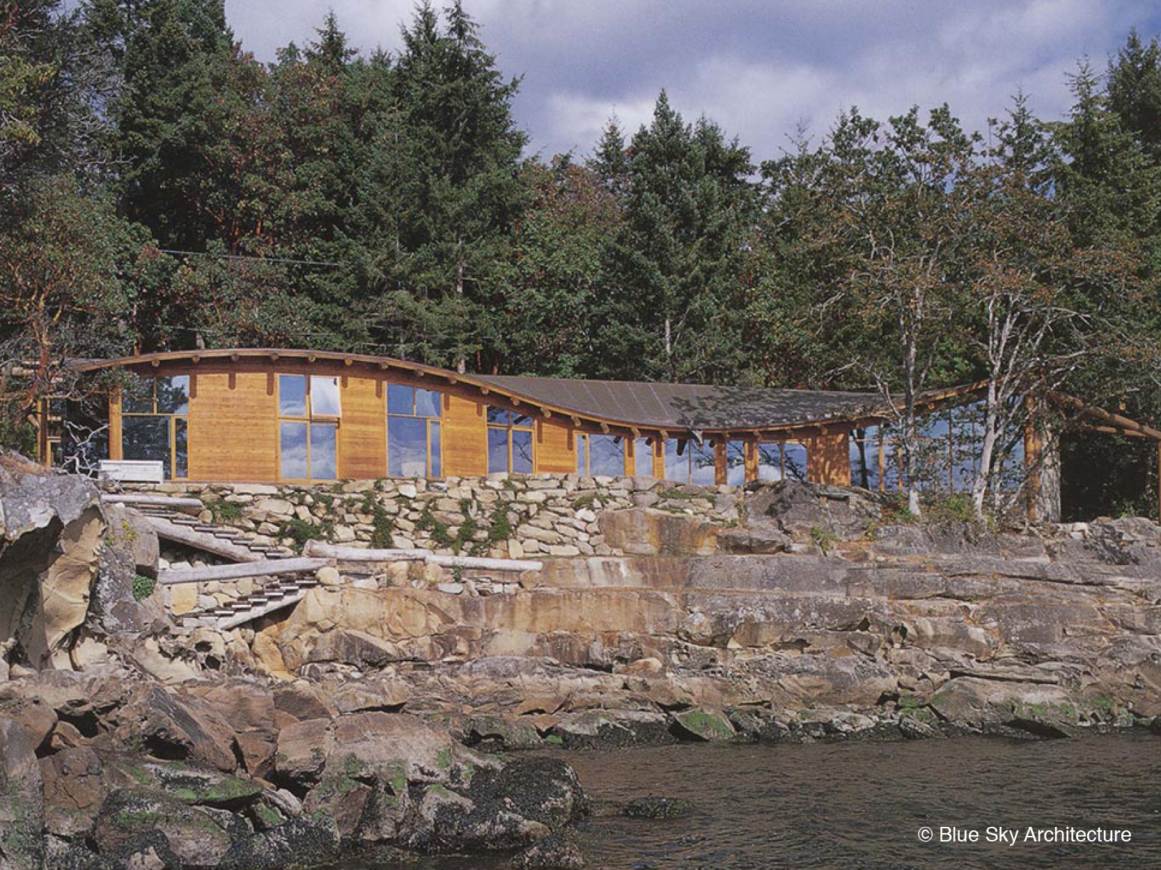 Beach View of Custom Organic Modern Residence