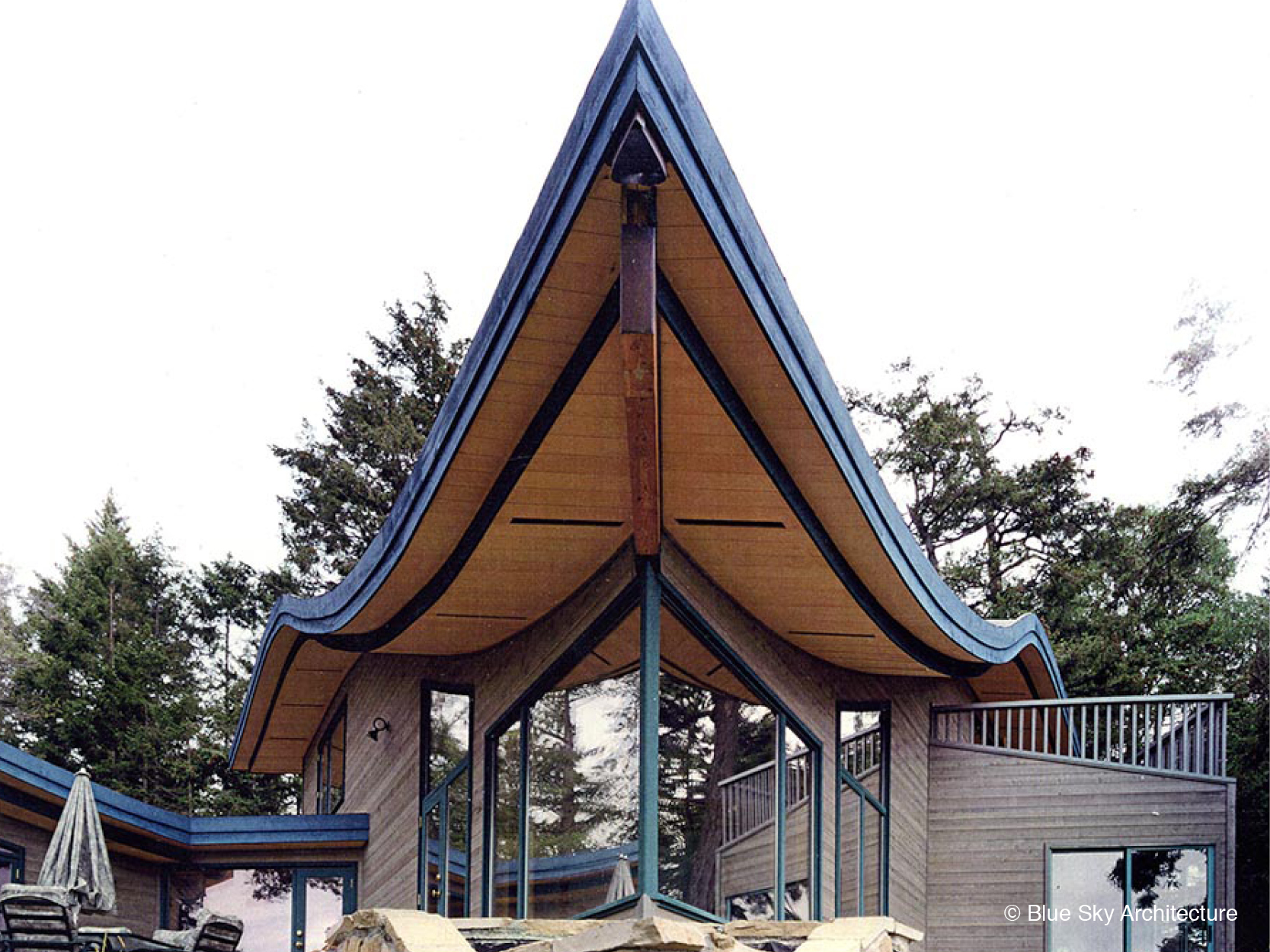 Heavy Timber Construction with Angled Roofline