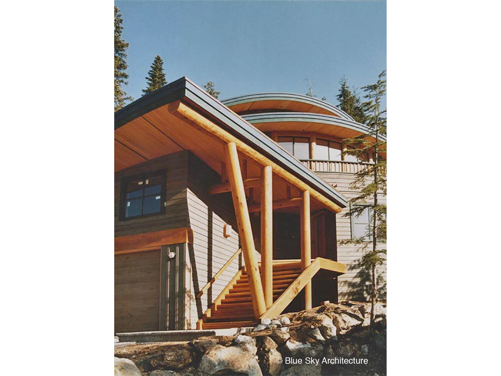 Entrance Canopy with Heavy Timber Structure