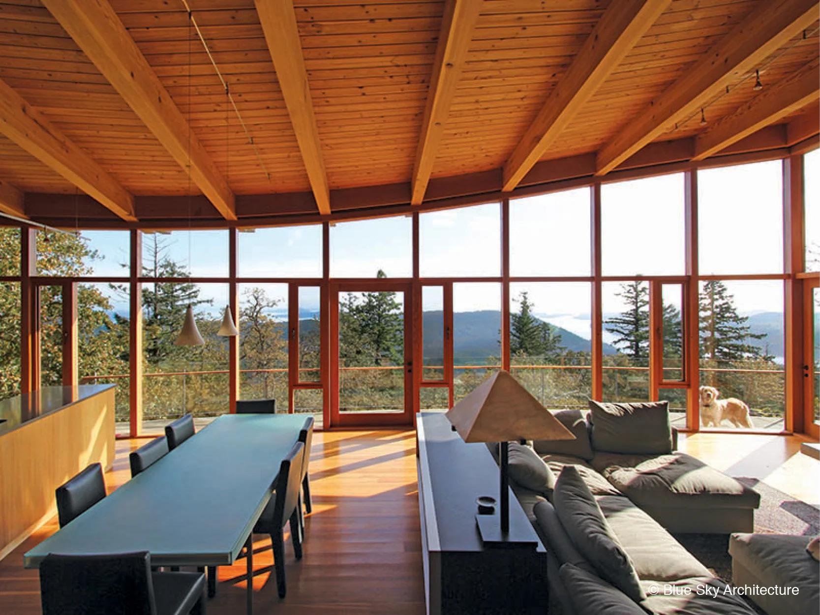Oak Grove house post and beam with wood window framing