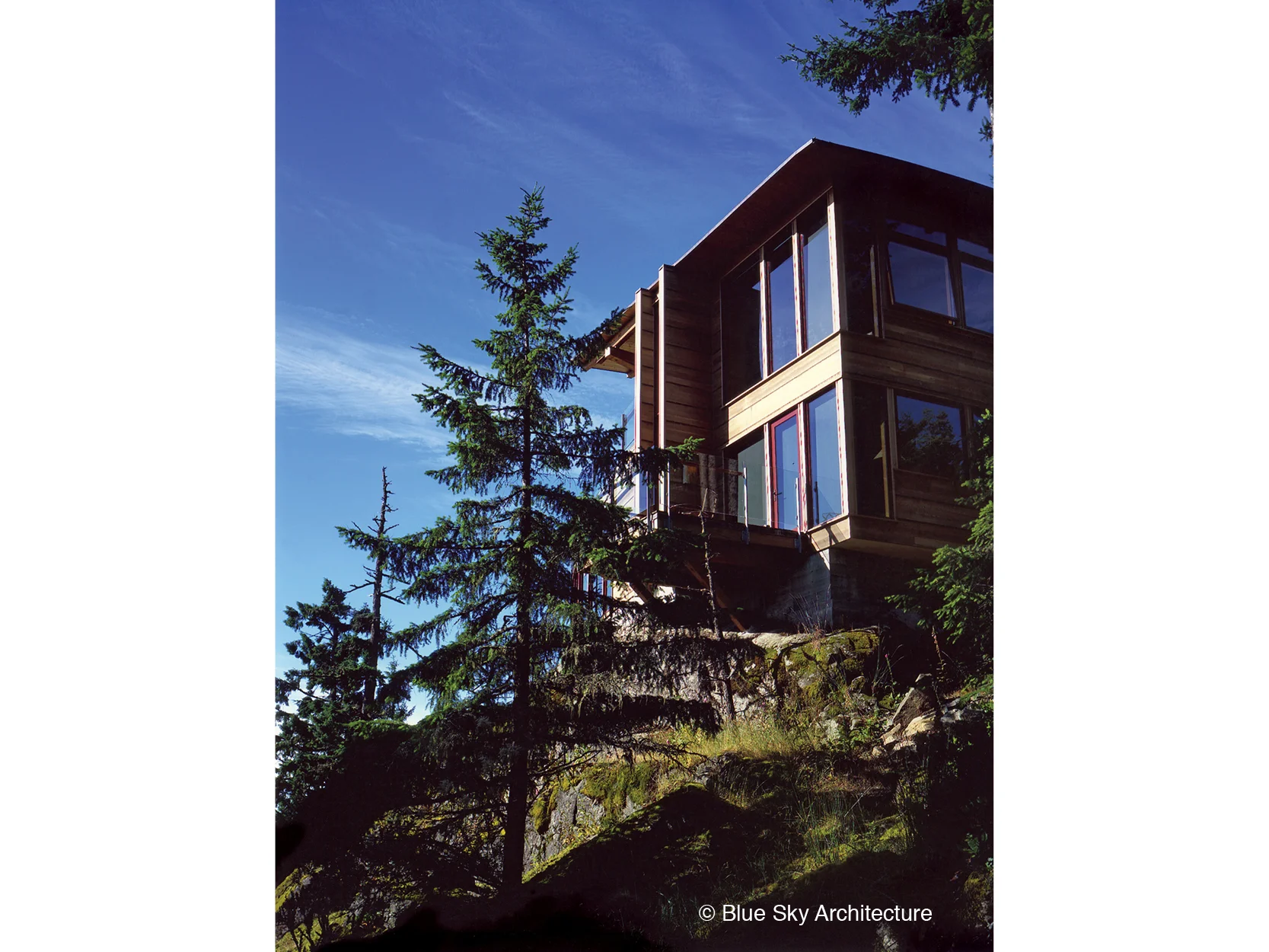 West Coast modern wood framing exterior view