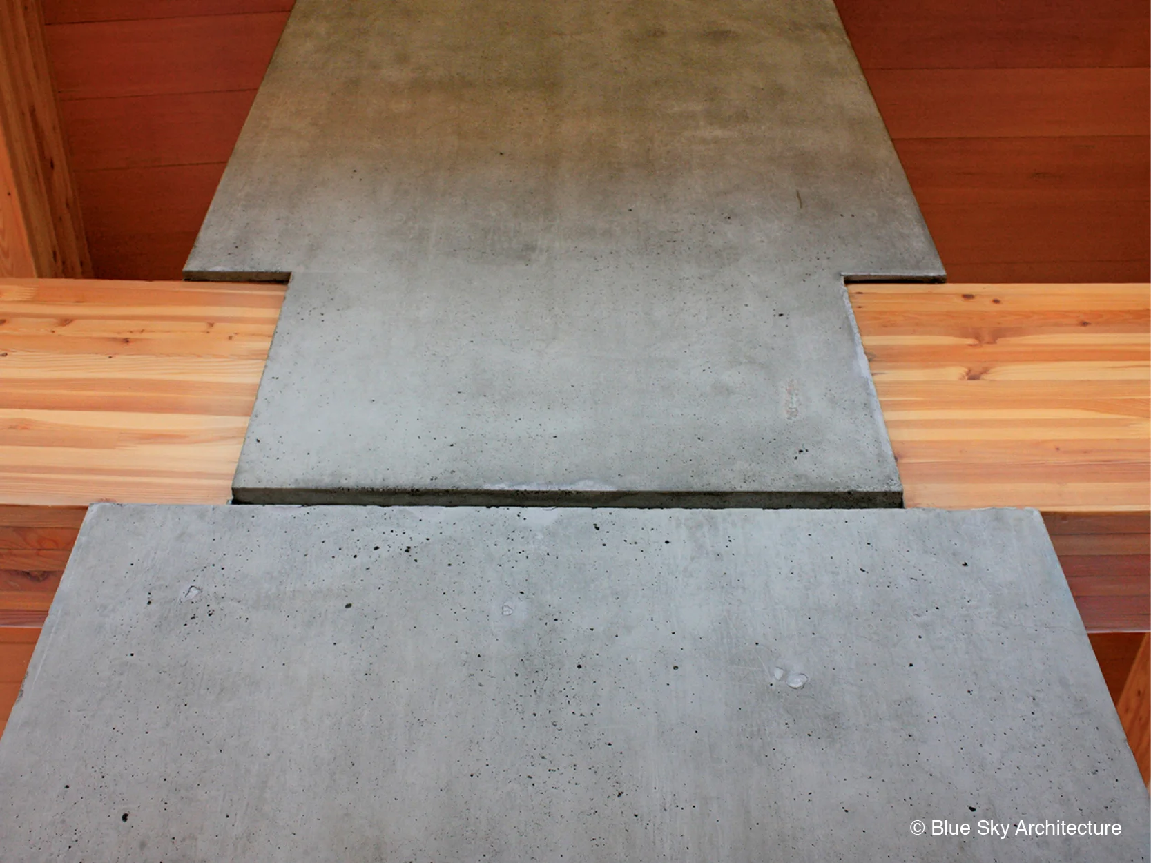 Concrete column detailing on Miracle Beach House