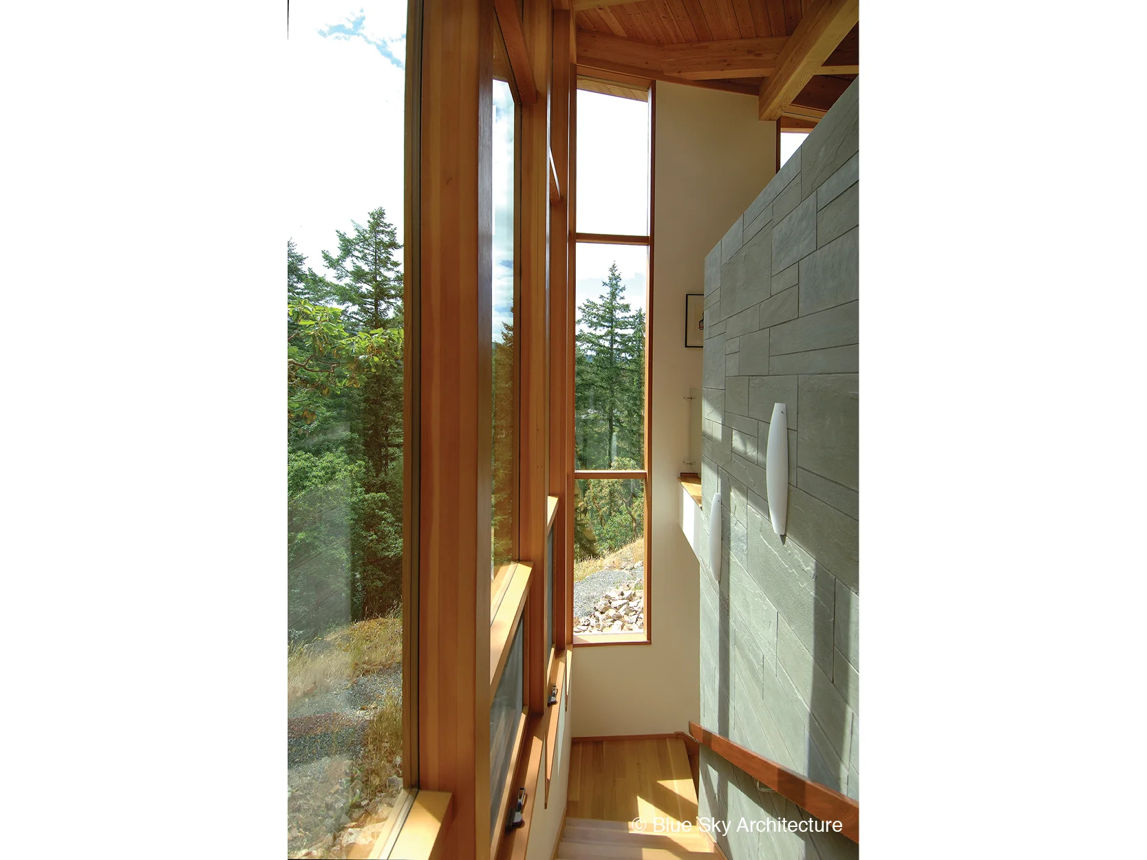 Natural lighting over the staircase of Ridge House