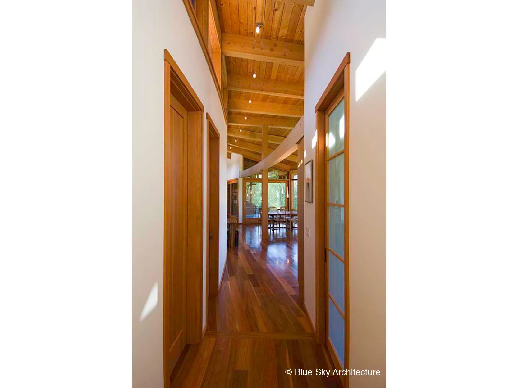 modern hallway wood white
