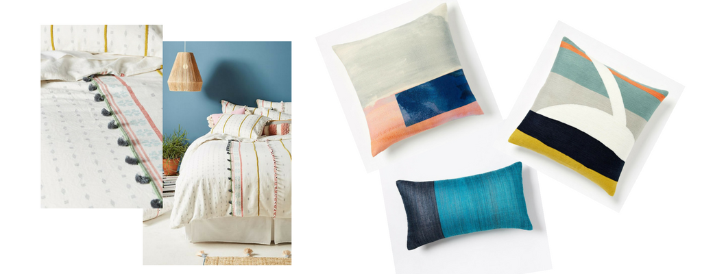 Duvet cover: Antrhopologie // Pillows: West Elm