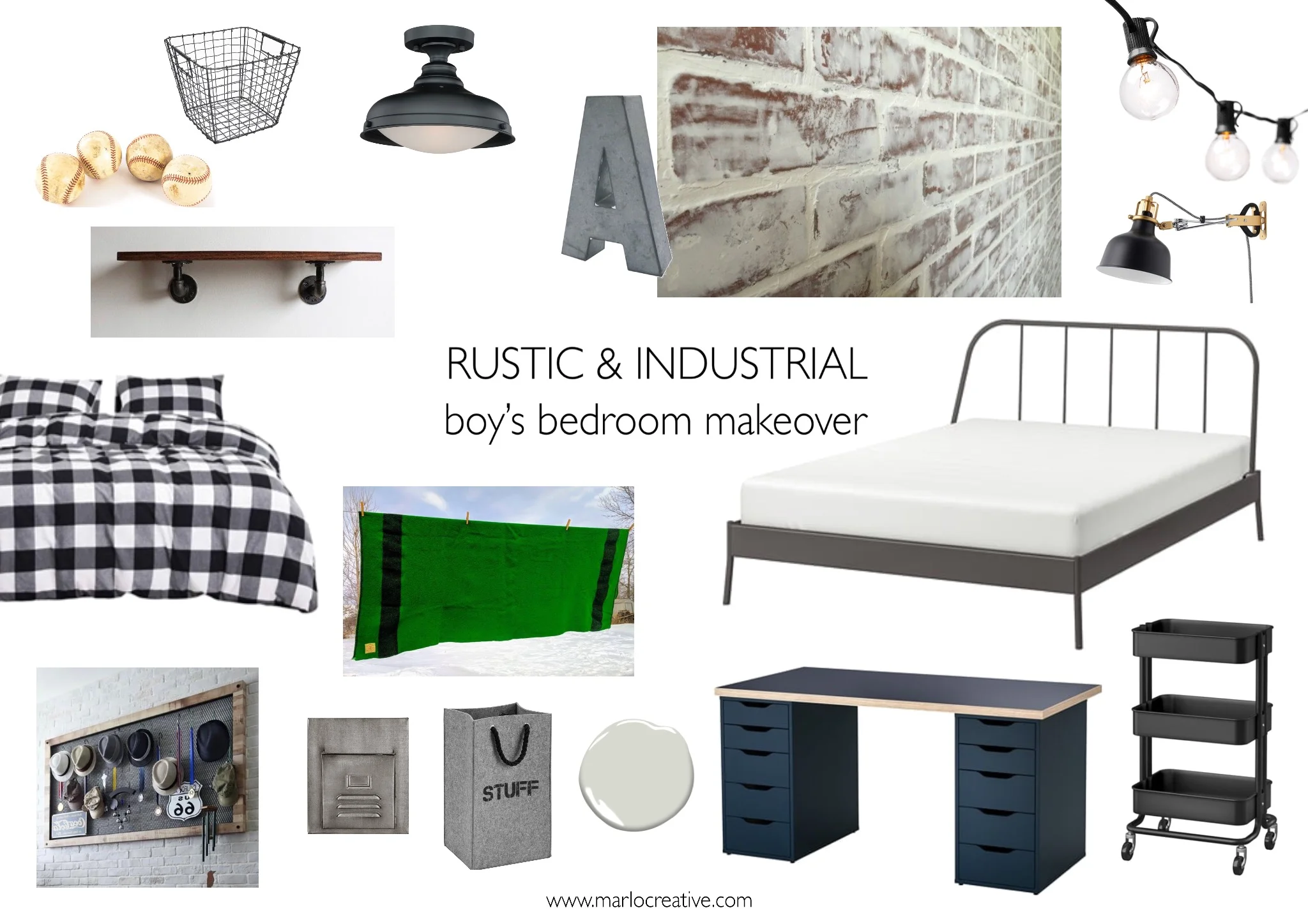 Calgary Interior Designer - Industrial Boys Bedroom Makeover