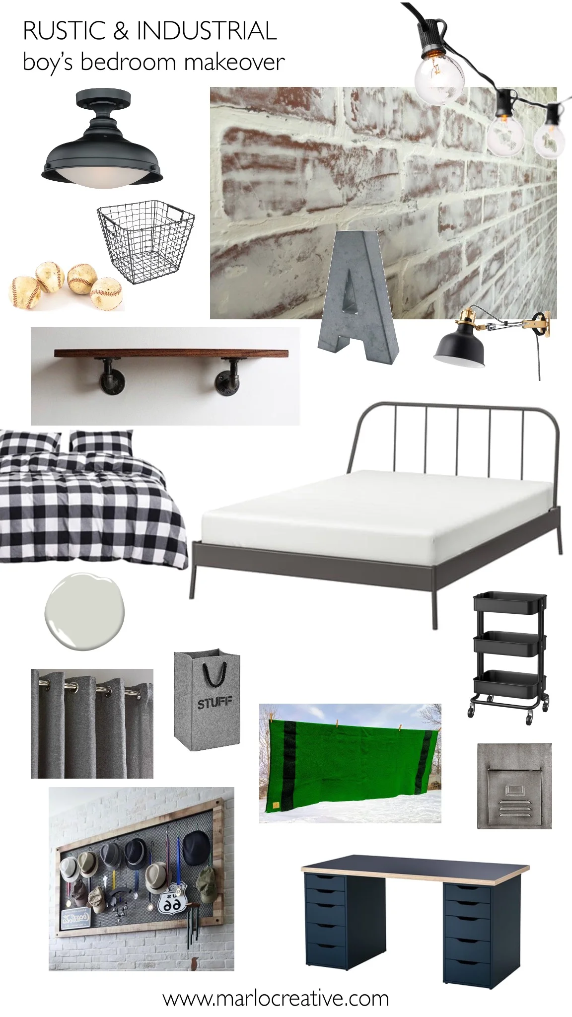 Industrial Boys Bedroom Makeover