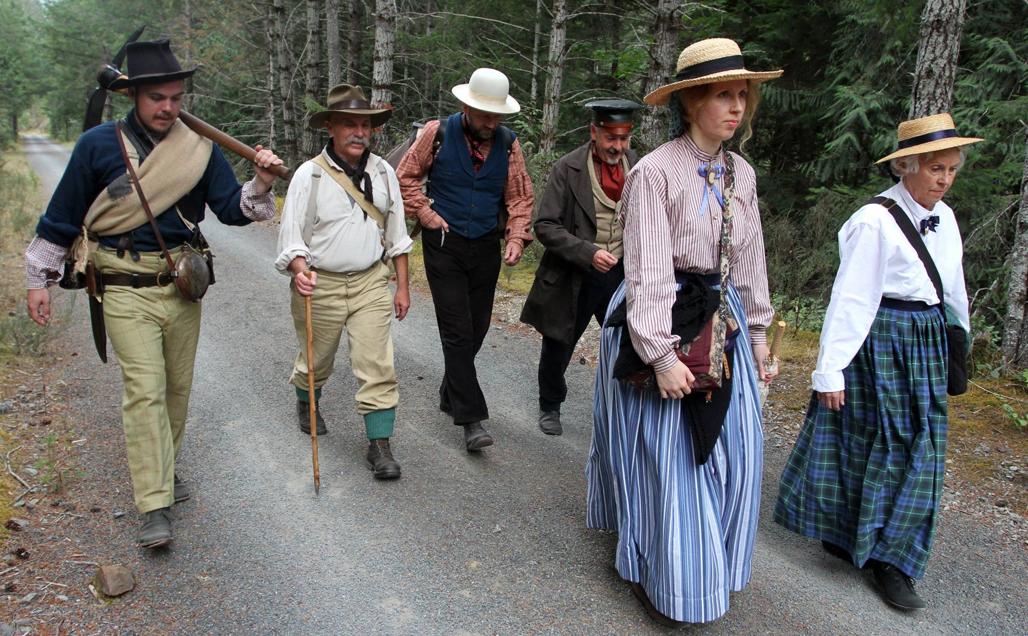 Walking along the Galloping Goose Trail, which follows a portion of the former Canadian National rail line that ran between Victoria and Youbou on the north shore of Cowichan Lake.