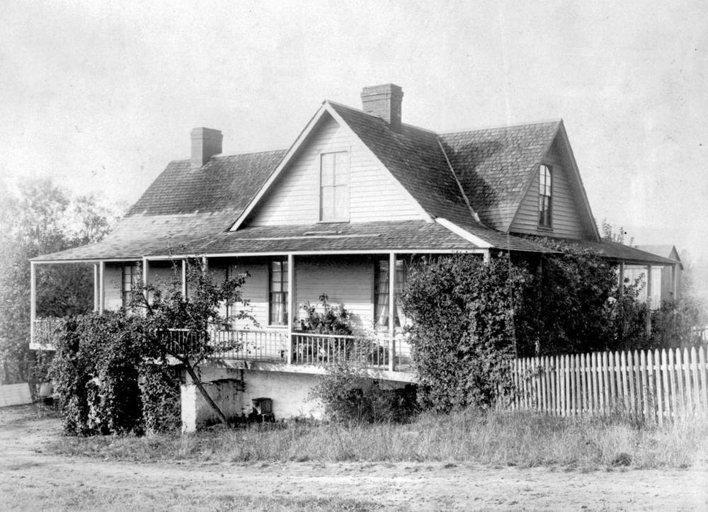 Bannockburn, the William Thomson home in Central Saanich, originally "South" Saanich. Photo dated 1887, and courtesy of BC Archives.