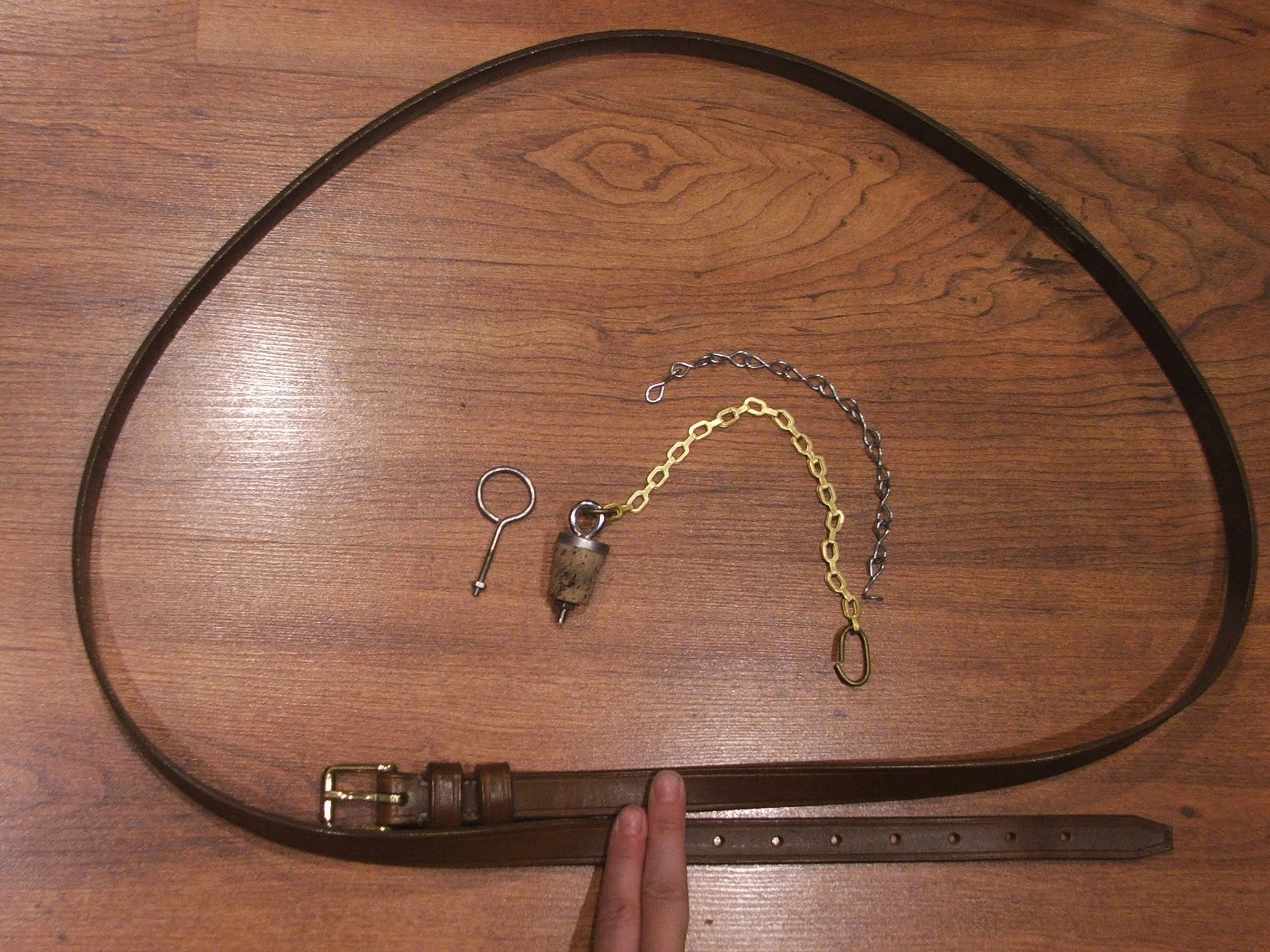 The total length of the leather sling with buckle attached is 5'6".