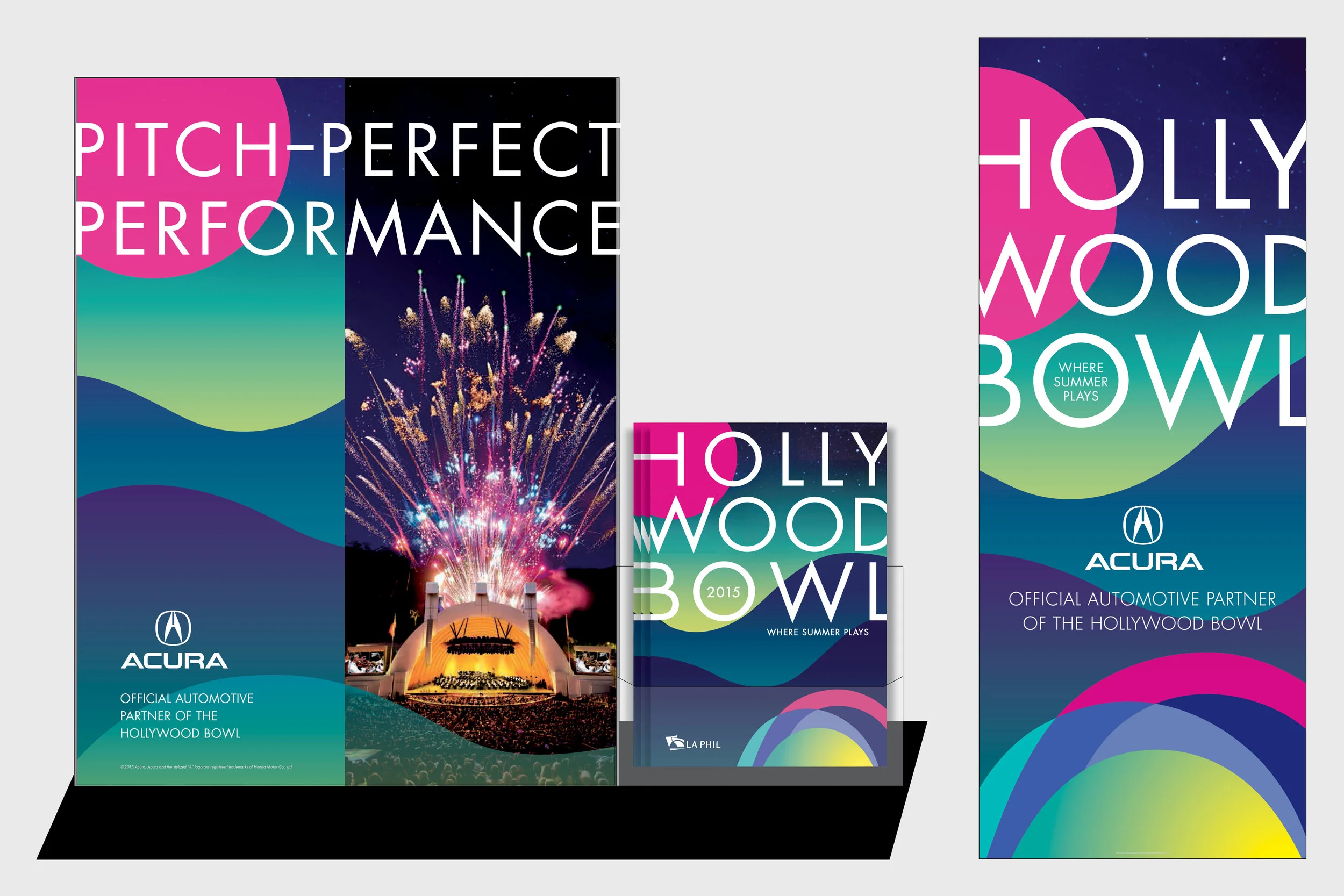  Acura/Hollywood Bowl Counter Card with Mini Brochure Holder and a Pull Up Floor Banner 