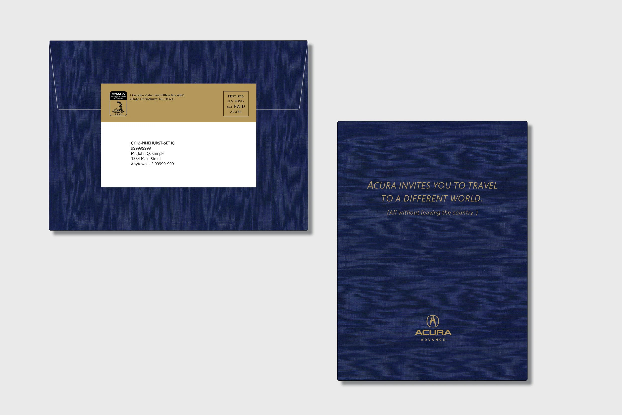 Envelope mailing side and front message side