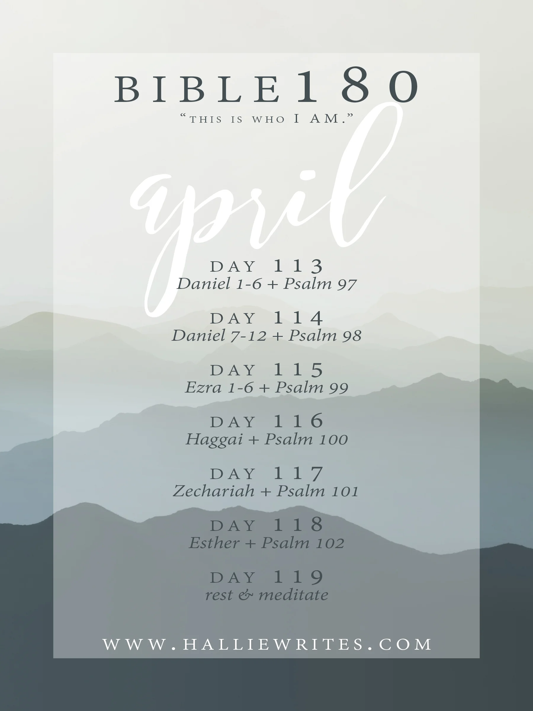 The Bible180 challenge, week 17