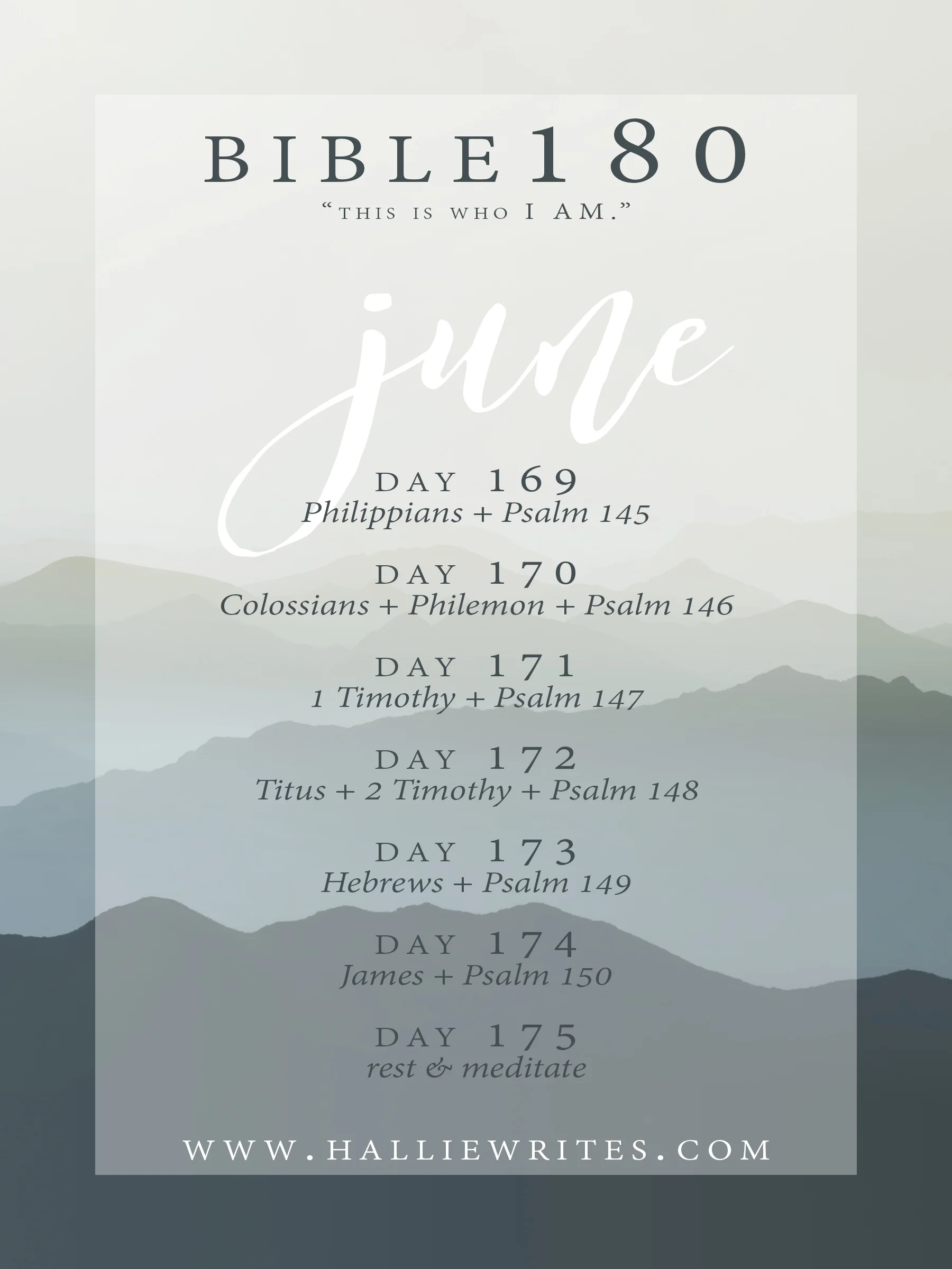 The Bible180 challenge, week 25