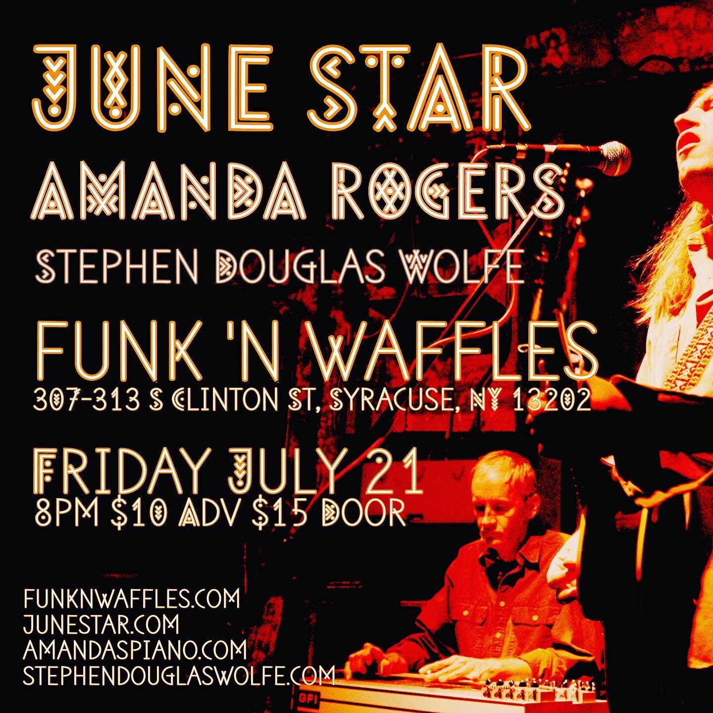 First @stephendouglaswolfe show in awhile supporting @junestarband &amp; @amandaspiano at @funknwaffles this July. Would love to see a sell out for this show.