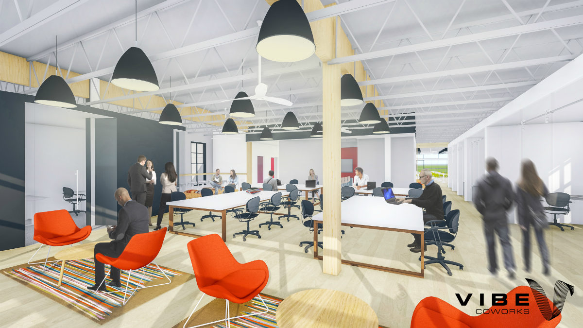 Due for completion in early 2018, the flagship Vibe Coworks location in Poulsbo features shared desk space, private offices, meeting rooms, phone booths, a covered deck and bike storage.