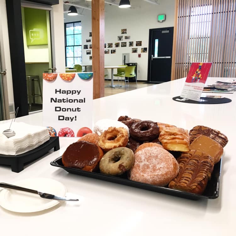 Donuts and fun in the Vibe Coworks kitchen!