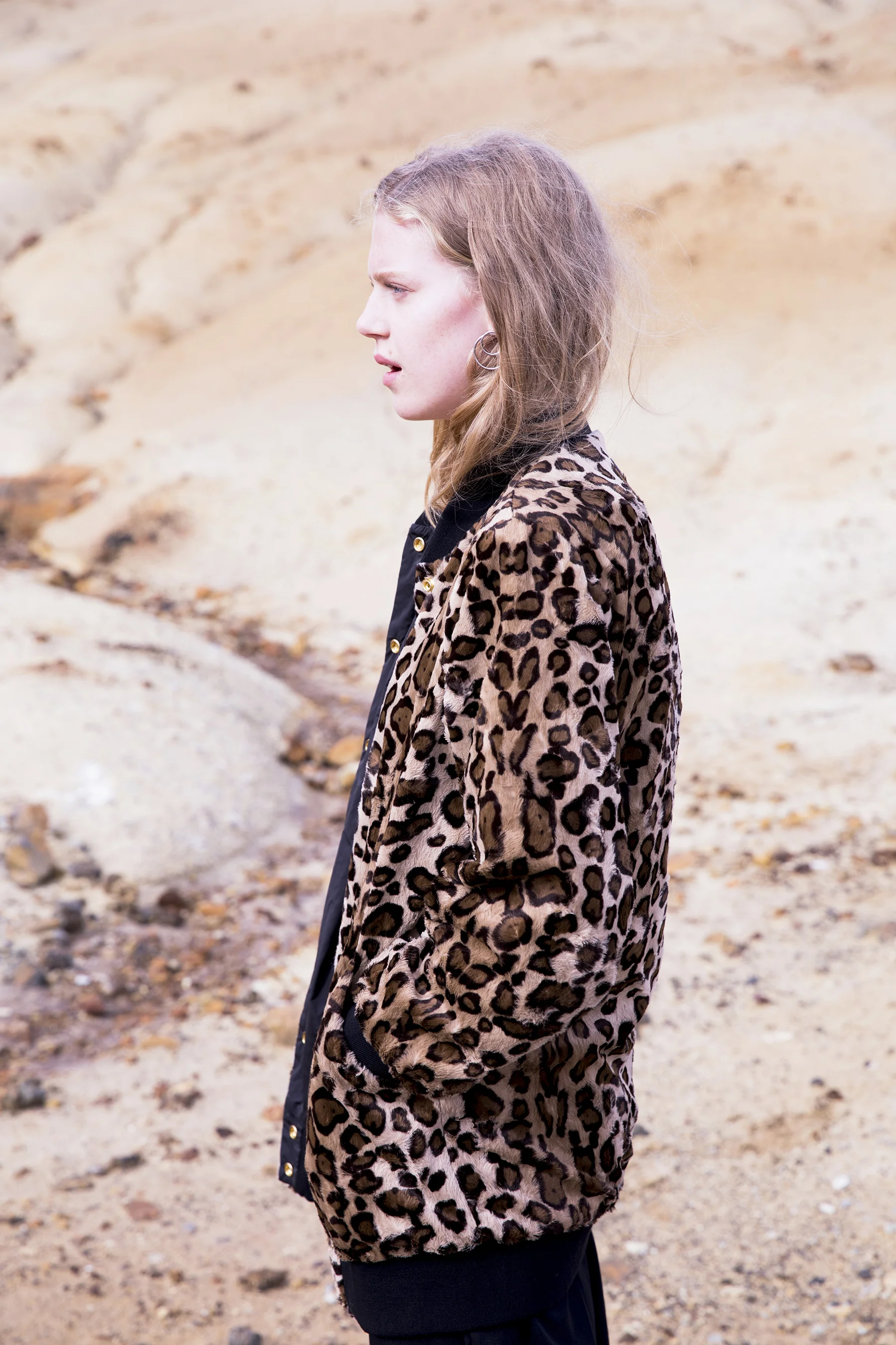 HELGA Reversible Long Bomber in Snow Leopard by Therma Kota
