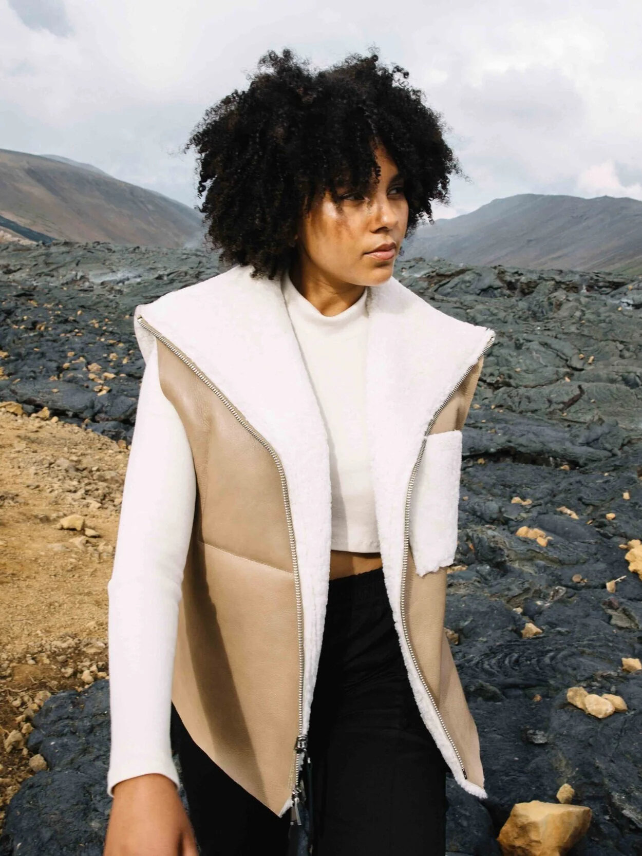 Real Shearling Sheepskin Coat Womens 