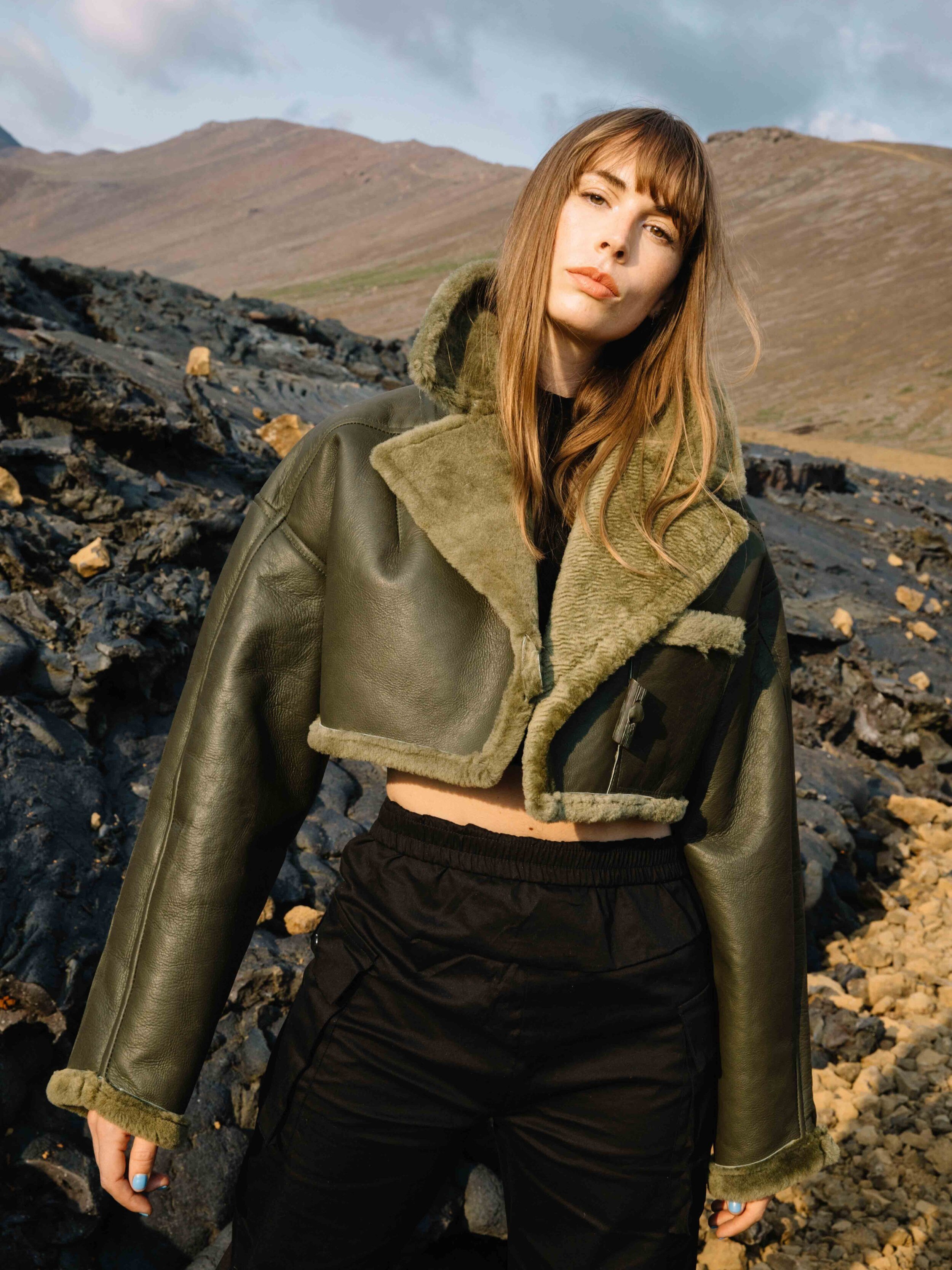 Kota crop faux leather jacket 2025 