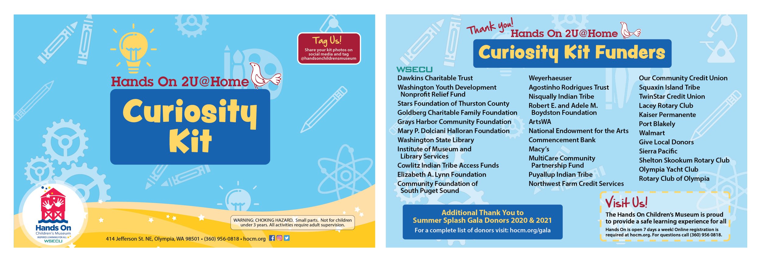 Cover Page Half-sheet with Kit Funders Recognition Insert
