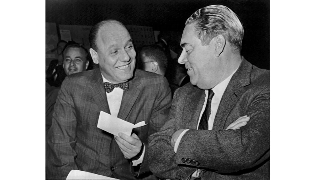  Bavasi with Yankees GM Roy Hamey at major league meeting. 