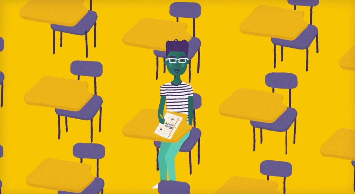 A segment from narrative animation for Ask Me Hear Me.