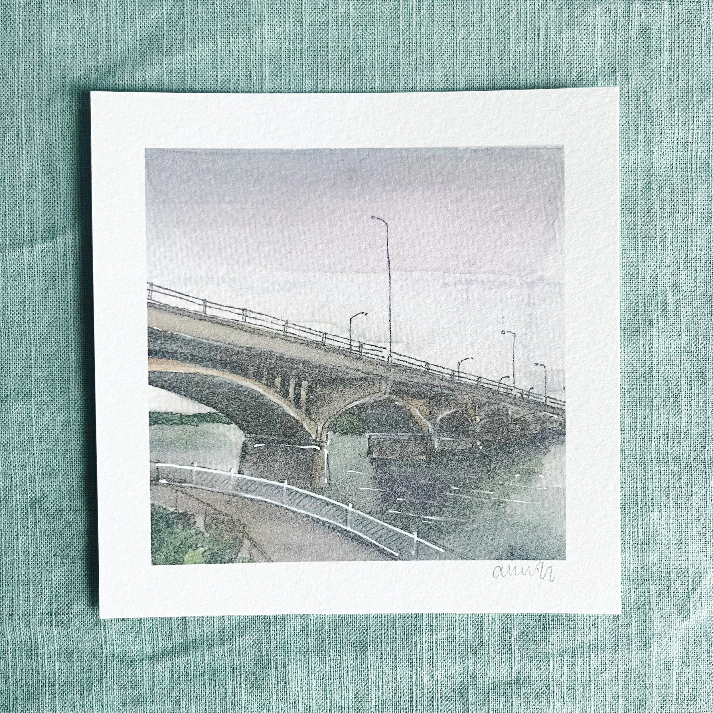 5x5 Art Print - Sunset Bridge