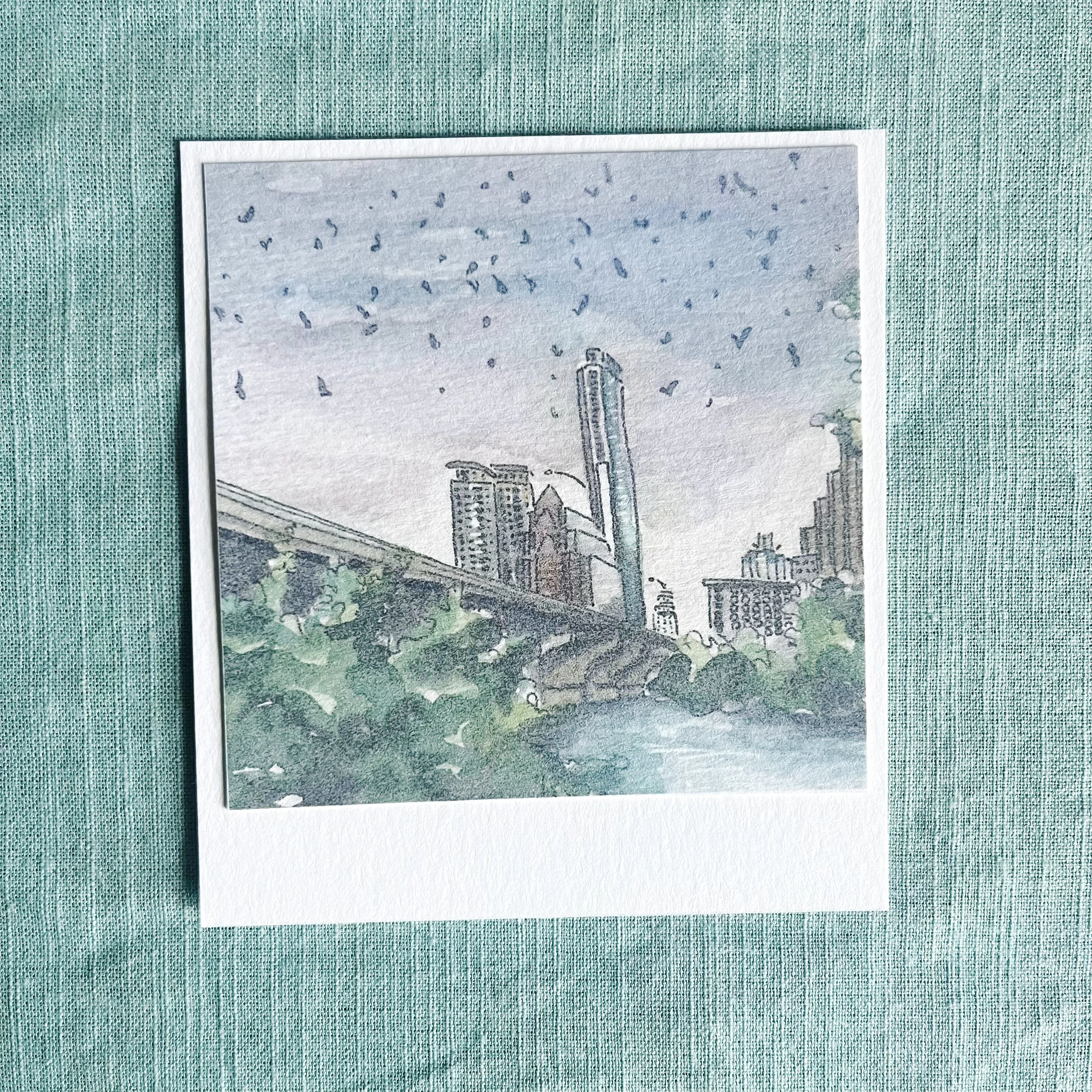 Polaroid Art Print - Sunset Bats