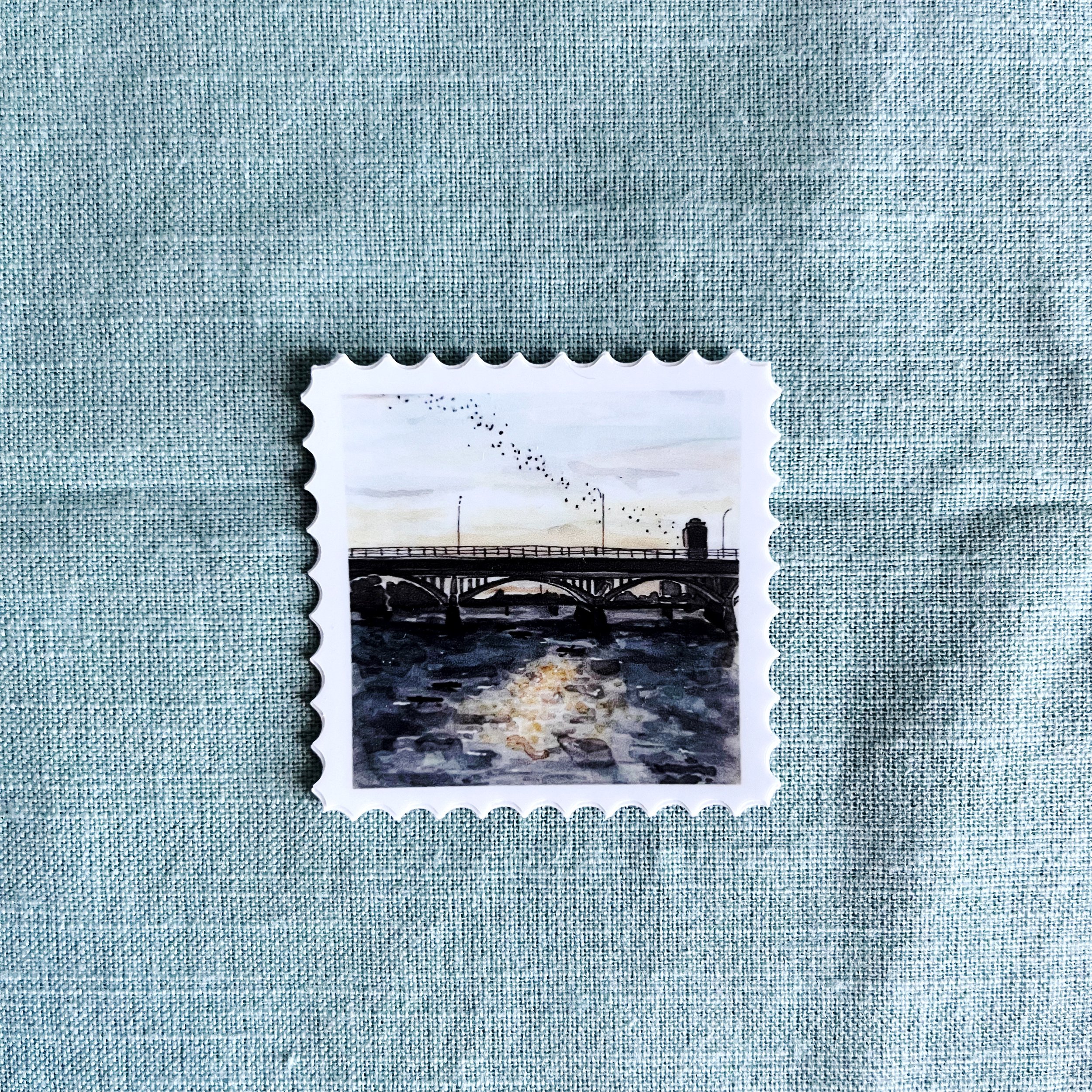 Sticker Congress Ave Sunset Bats Stamp