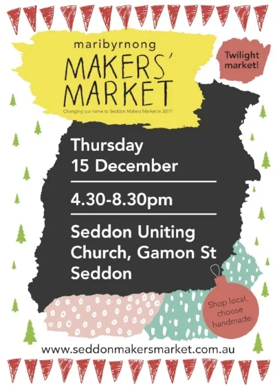 Our December Twilight Market 2016 poster designed by Susan