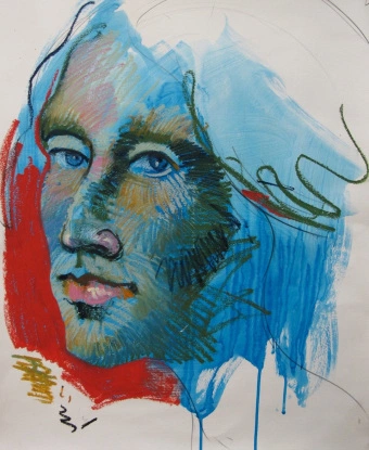 Untitled (oil paint stick on paper) © Copyright 2016 David Limrite