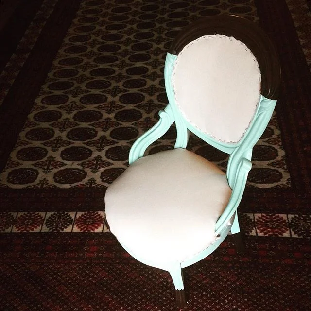 Just a girl in her underwear. Hand finished antique pieces available for upholstery @vintanthromodern or dm for a custom consult appointment. #furnitureporn #handpainted #upholstery #vintage