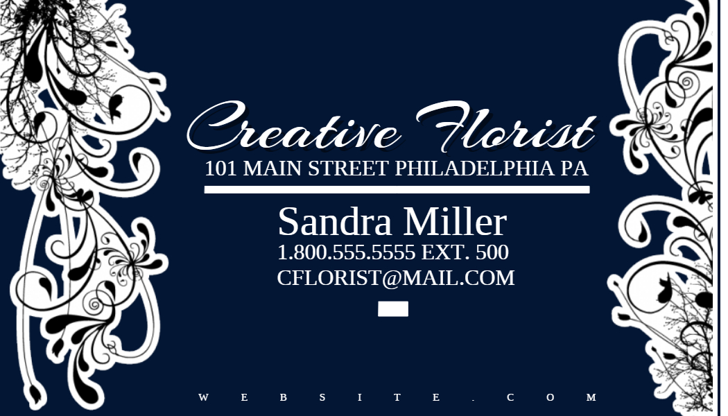 Blue and White Business Card