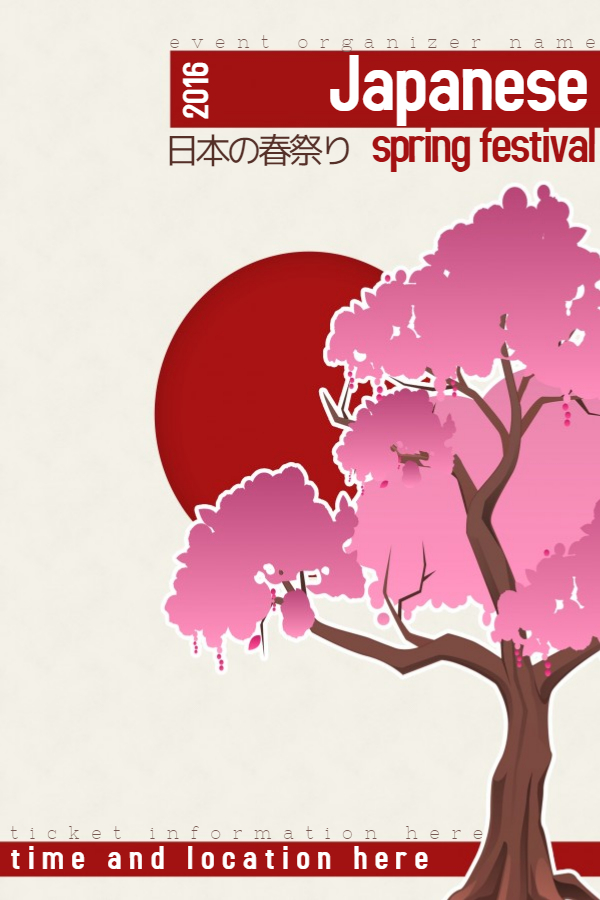 Japanese Spring Festival Flyer Template