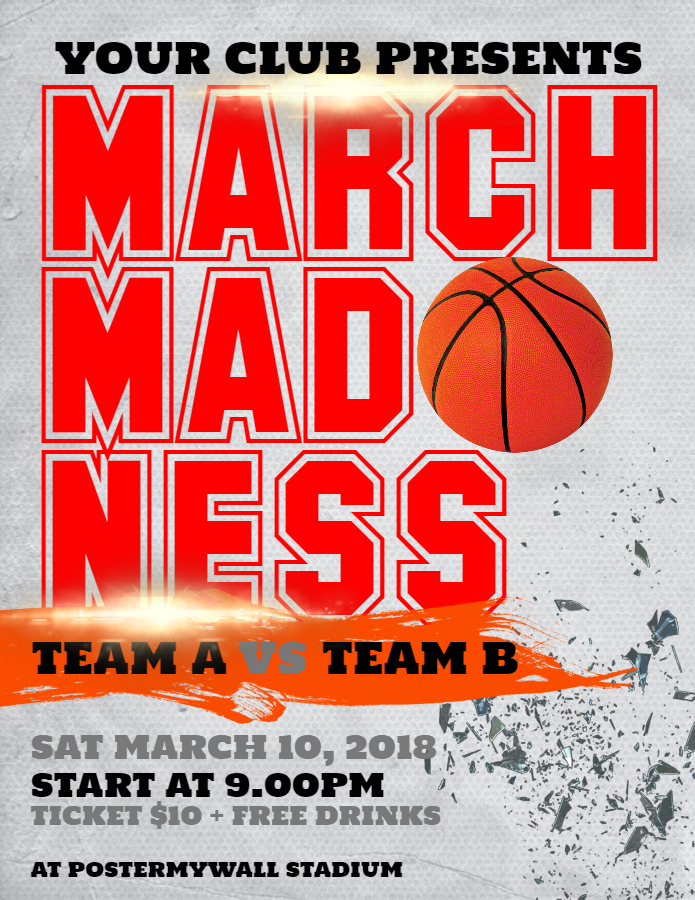 March Madness Flyer Template White
