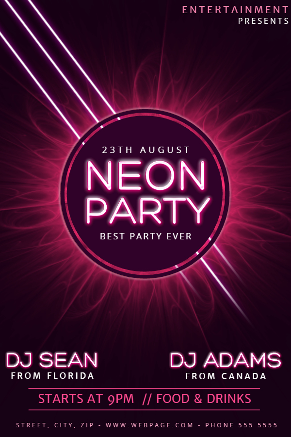 Neon Party Nightclub Flyer