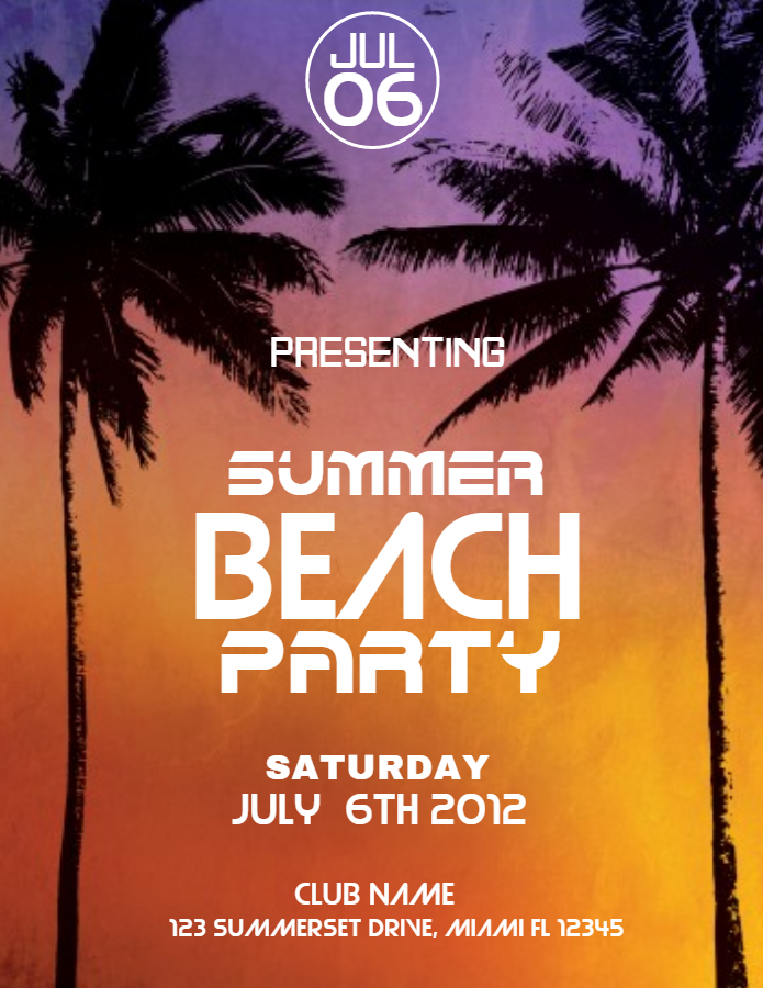 summer beach party flyer