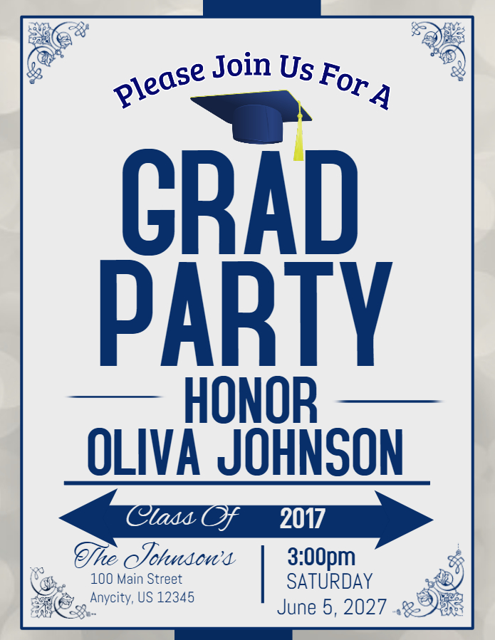 grad party poster template