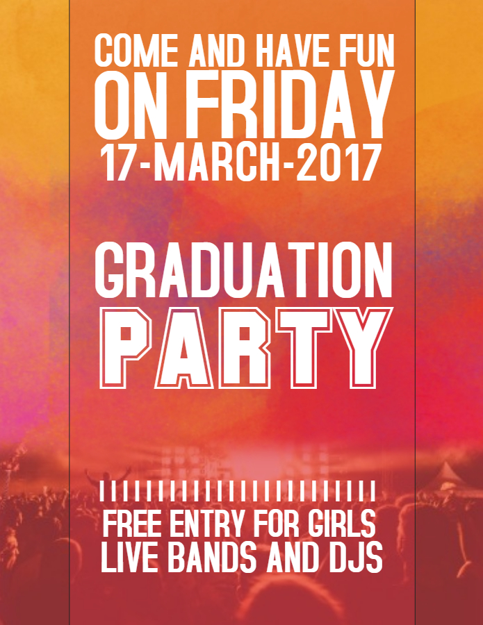 grad party poster design template