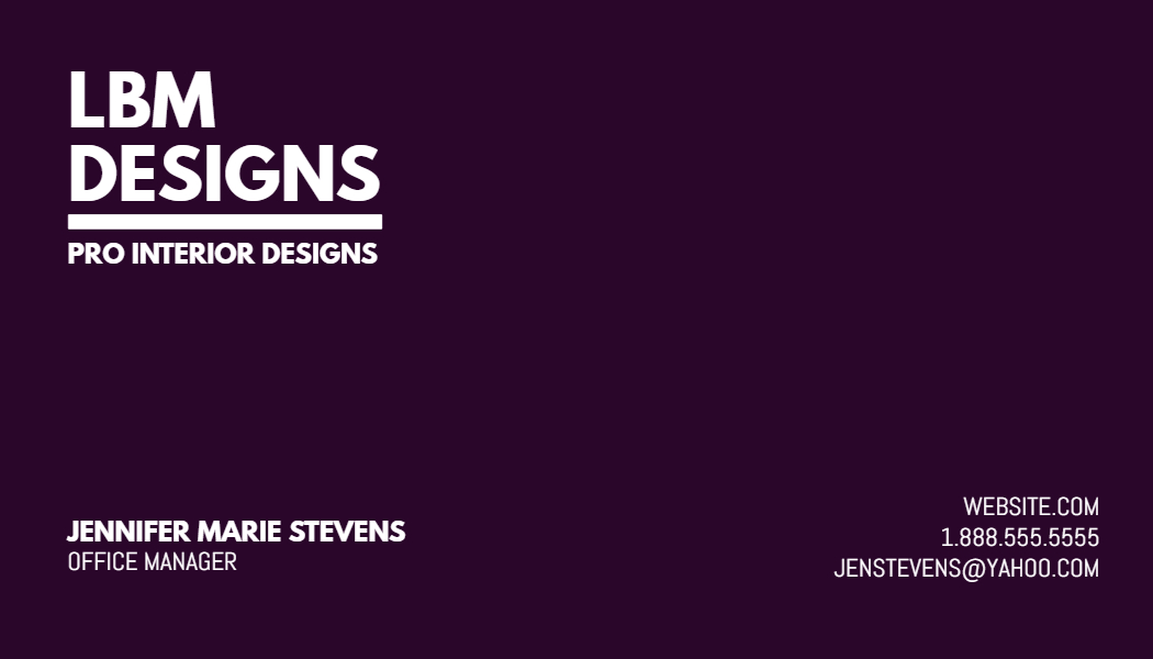 Purple business card design template