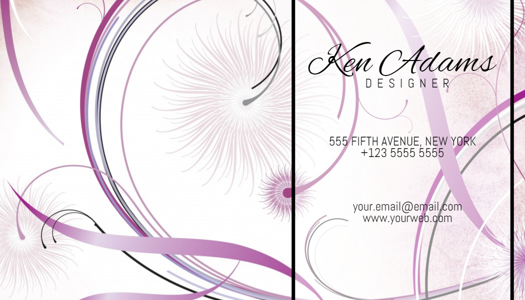 White and pink business card design