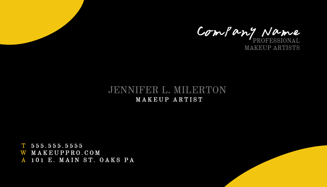 Black business card template