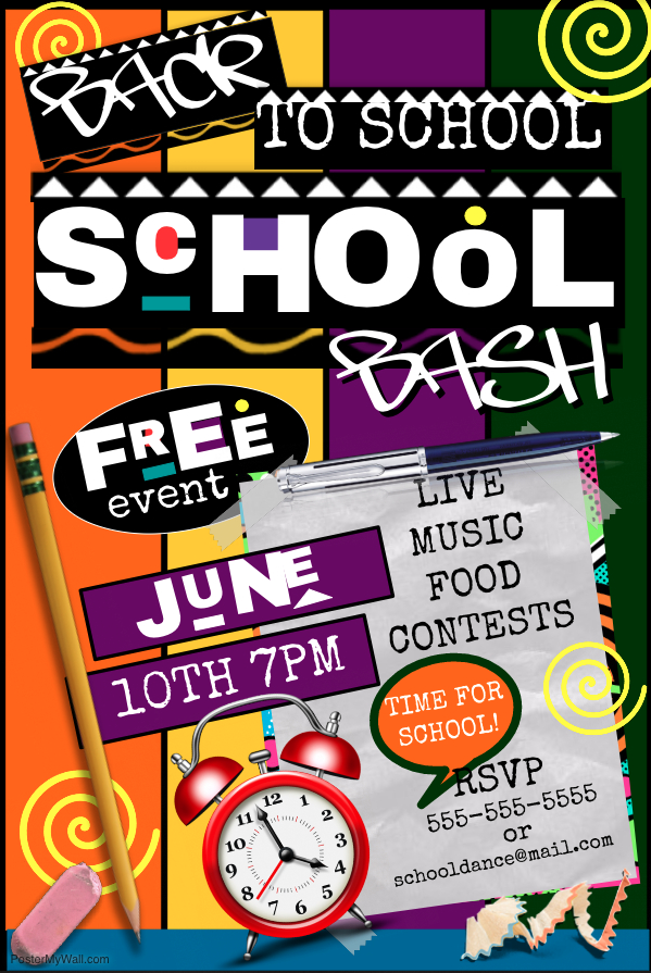 School bash flyer template